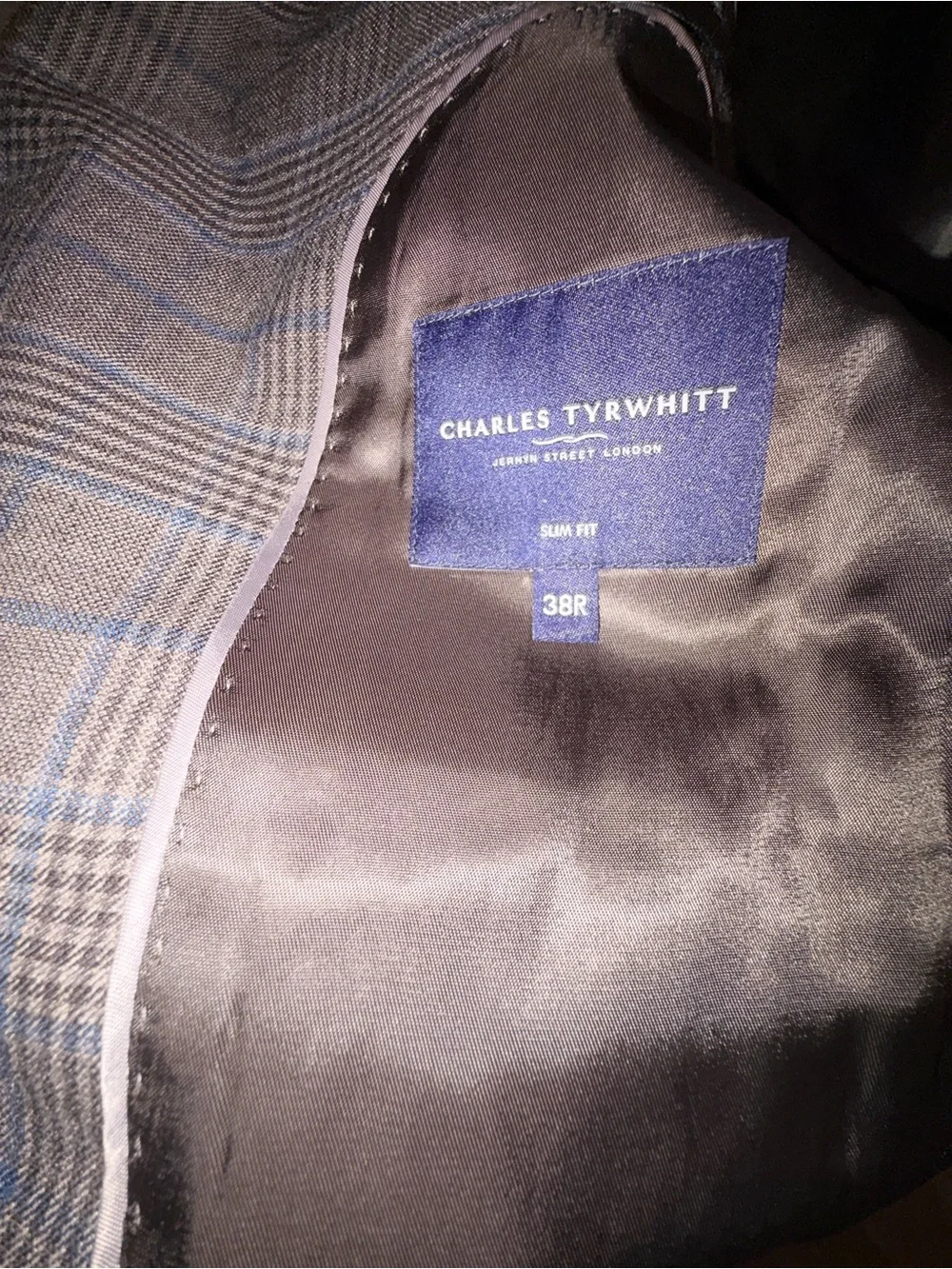 Charles Tyrwhitt Lightweight Wool Check Jacket - Mocha 38R *Brand New With Tags*